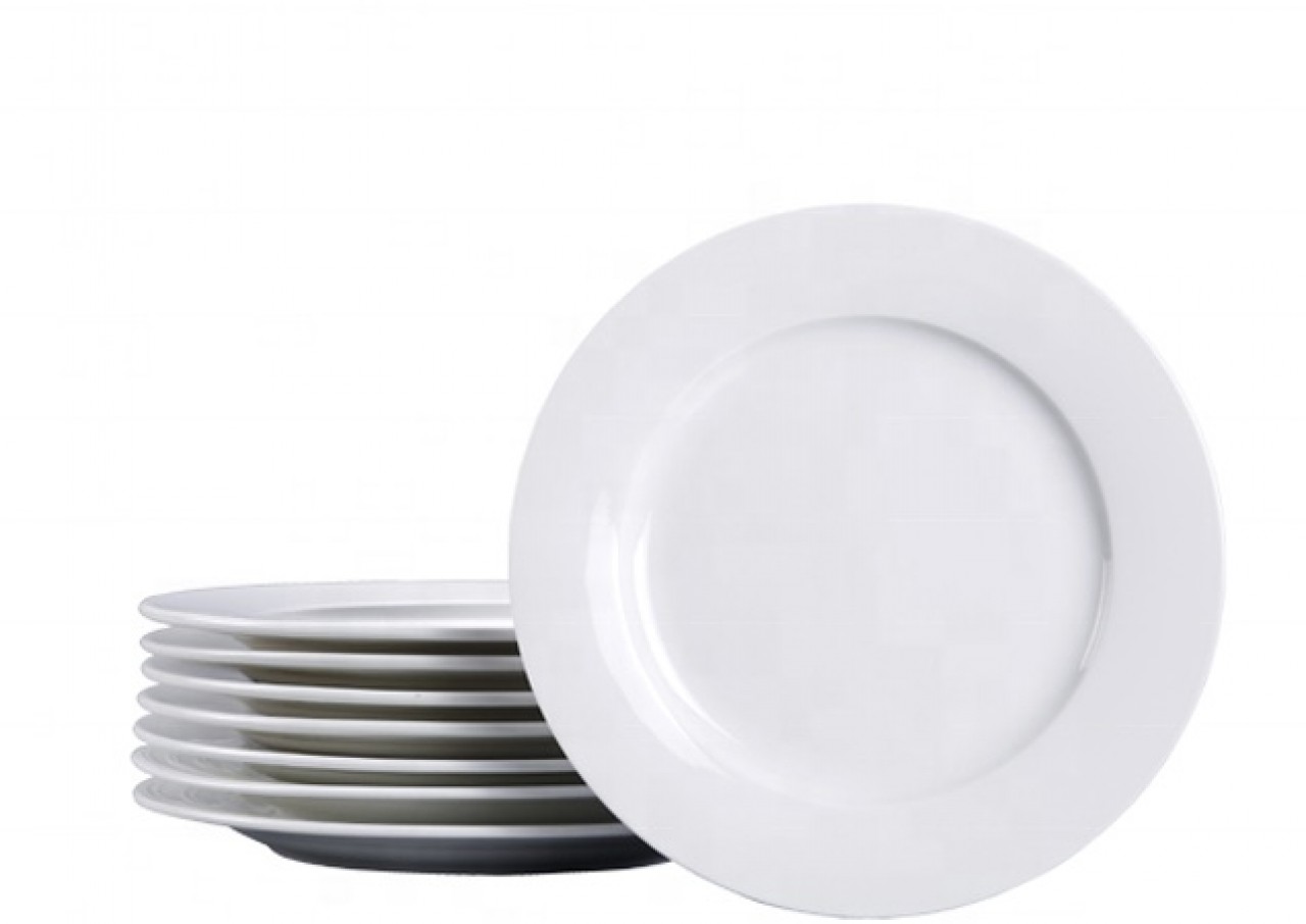 Assiettes à dîner blanches en porcelaine 9''