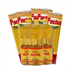 Pack de 5 paquets Spaghettis Pacha 500g +3 bouteilles Huile Raffinée MAYOR 1L en lot