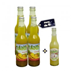 PACK DE 4 BOUTEILLES DE JUS NATUREL ANANAS + GINGEMBRE FRULATTI - 33CL